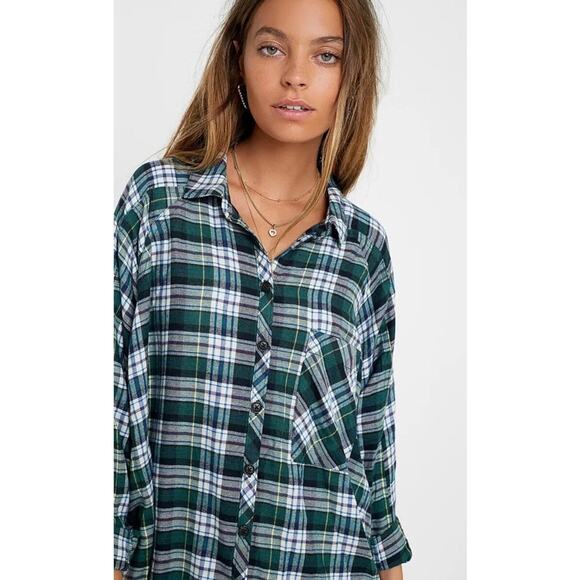 Urban Outfitters Tops - Urban Outfitters Brenden Green Plaid Shirt